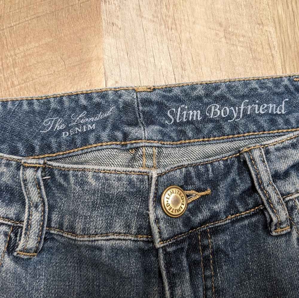 The Limited Denim Slim Boyfriend Cropped Jeans Women's Size 4 - Picture 4 of 7